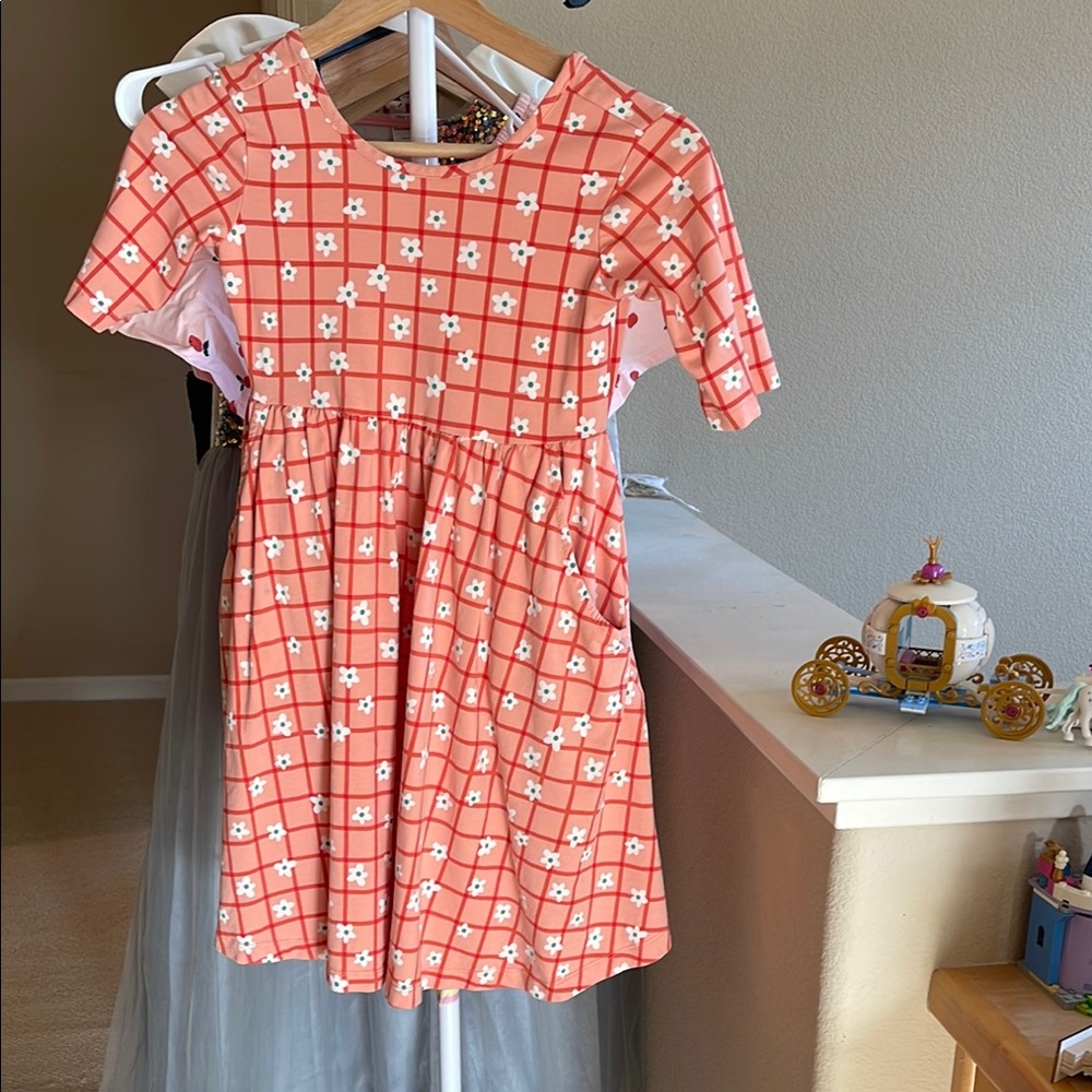 Hanna Andersson Orange Flora Short Sleeve Sundress
